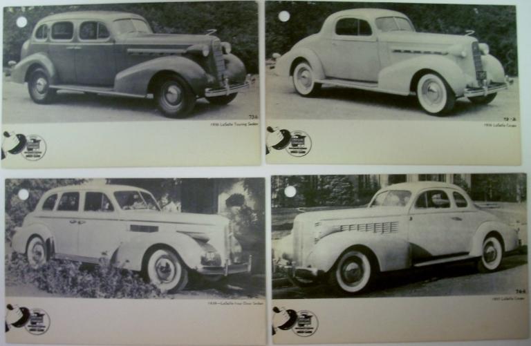 1936 1937 1939 Post Cards By Cadillac Standard Used Cars LaSalle Coupe & Sedan