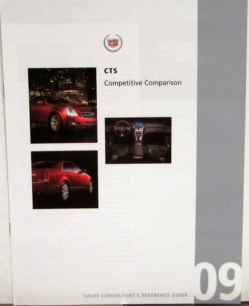 2009 Cadillac CTS Sales Consultants Reference Guide Brochure DEALER ONLY ITEM