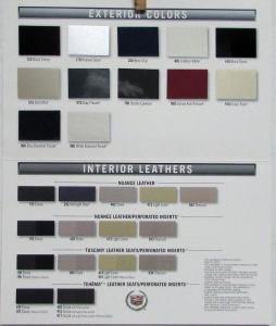 2009 Cadillac DTS Exterior & Interior Color Selections Sales Folder Original