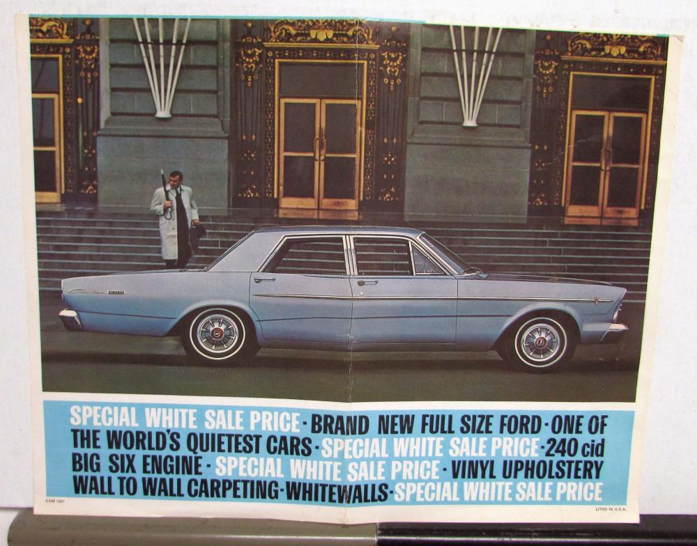 1966 Ford White Sale Mailer Mustang Falcon Sport Fairlane GTA Country Squire