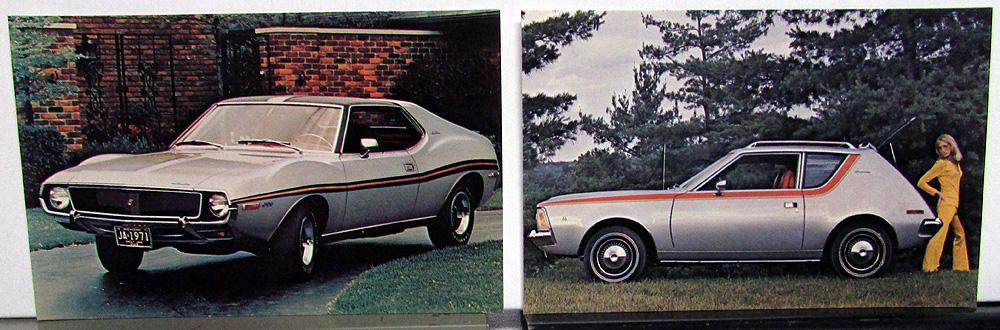 1971 American Motors AMC Post Cards Gremlin Javelin SST Pair Dealer Promo