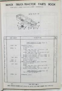 1970 Mack Truck DM611S 2383-92 Model Parts Book - Number 8276