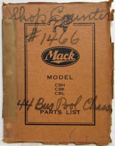 1944 Mack CBH CBK CBL Bus Pool Chassis with EN354 Engine Parts Book Number 1466