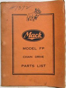 1942 Mack Truck FP Model with EN 354 Engine Parts Book - Number 1372