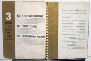 1962 Ford Fleet Owner Handbook Falcon Ranchero Pickup F-Series School Bus Parcel