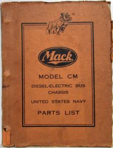 1942 Mack Truck CM Diesel Electric Bus END605 Parts Book - Number 1359 - US Navy