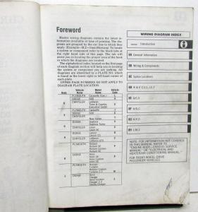 1986 Dodge Plymouth Service Shop Manual FWD LeBaron K Car Omni Daytona 2 Volumes