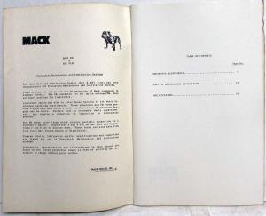 1967-1971 Mack Maintenance and Lubrication Manual ESI TS494 REV