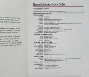 1997 Chevrolet Lumina Police Package Sales Brochure Original