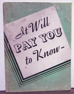 1934 Ford Flathead V8 Truck It Will Pay You To Know Sales Brochure