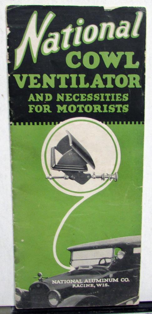 1924 National Cowl Ventilator & Car Accessories Sales Brochure Ford Model T