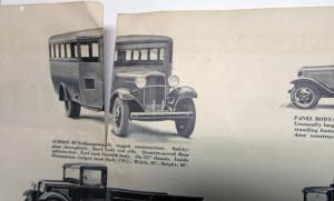 1932  Ford  Commercial Truck Panel Delivery Station Wagon School Bus Brochure