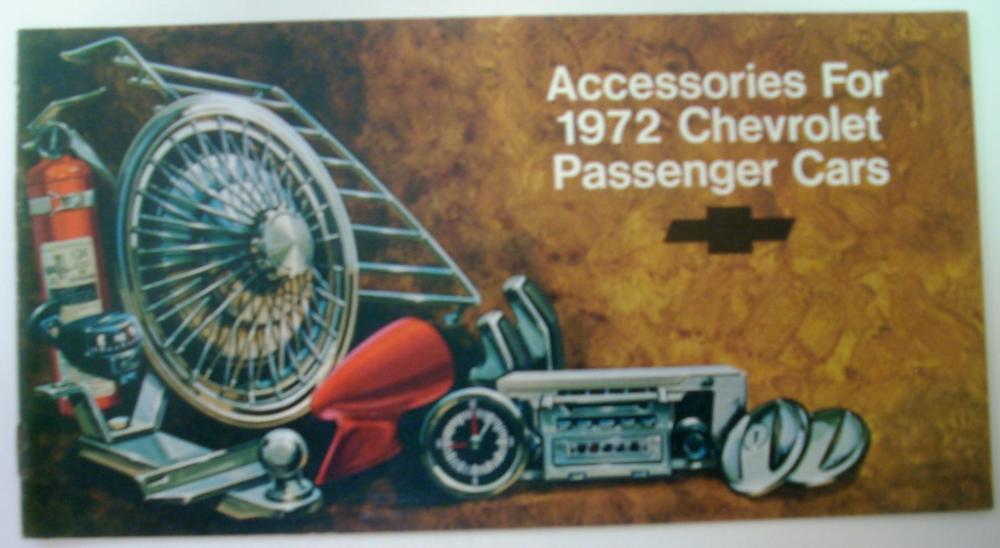 1972 Chevrolet Camaro Chevelle Corvette Nova Accessories Brochure Passenger Car