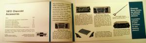 1972 Chevrolet Camaro Chevelle Corvette Nova Accessories Brochure Passenger Car