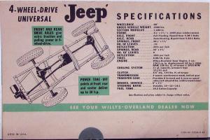 1950 Jeep Universal Vehicle Sales Folder Brochure MAILER Original