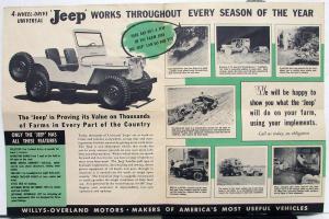 1950 Jeep Universal Vehicle Sales Folder Brochure MAILER Original
