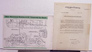 1933 Ford Commercial Car Single Data Sheet Plus Letter Original