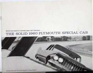 1960 Plymouth Special Cab Taxi 6 &  Fury V8 Sales Brochure Original