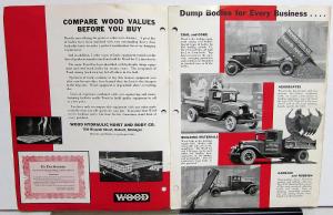 1932 Wood Hydraulic Hoist & Body Co Sales Brochure Truck Dump Beds Ford Chevy