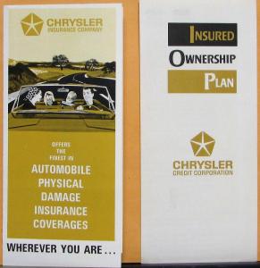 1973 Chrysler Ownership Plan & Insurance Sales Folder 2 items Original