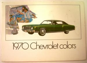 1970 Chevrolet Color Options Brochure Paint Chip Corvette Camaro Monte Carlo SS