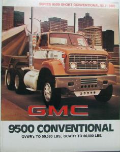1977 1978 GMC 9500 Short Conventional Truck Sales Brochure & Engine Sheet Orig