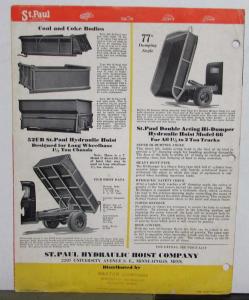 1938 Ford Dump Trucks St Paul Hydraulic Hoists Sales Brochure