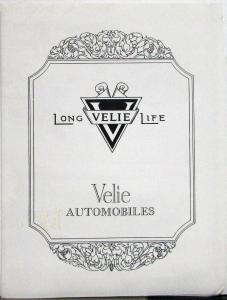 1926 ? Velie Sedans Coupe Phaetons Sales Folder Reproduction Form AEI 62