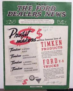 1938 Ford Dealers News Monthly Subscription V8 Trucks Timken Axle