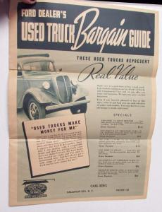 1939 Ford Dealer Mailer Used Trucks Brochure V8 Pickups