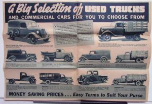 1939 Ford Dealer Mailer Used Trucks Brochure V8 Pickups