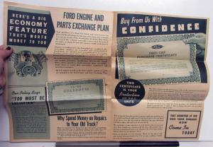 1939 Ford Dealer Mailer Used Trucks Brochure V8 Pickups