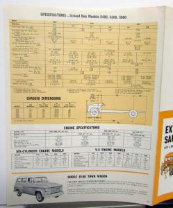 1962 Dodge School Bus Dealer Sales Brochure Folder S400 S500 S600 Models