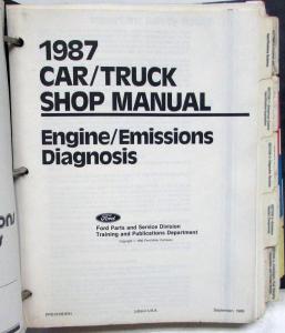 1987 Ford Engine Emissions Diagnosis Service Manual Car-Truck Vol H