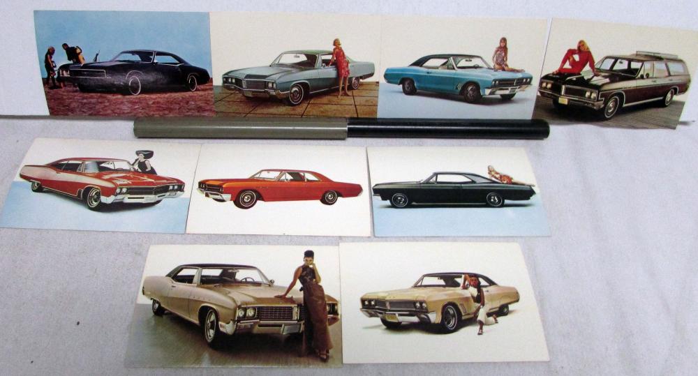 1967 Buick Wildcat LeSabre Skylark GS 400 Riviera Special Wagon Set Post Cards