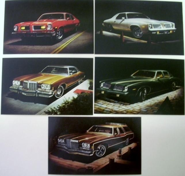 NOS 1974 Pontiac Post Cards Grand AM Safari GTO Grand Ville Set of 5