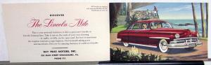 1950 Lincoln Dealer Test Drive Invitation Mailer Ray Price Motors Stroudsburg Pa