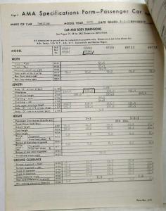 1972 Cadillac AMA Specifications - Fleetwood Calais DeVille Limo