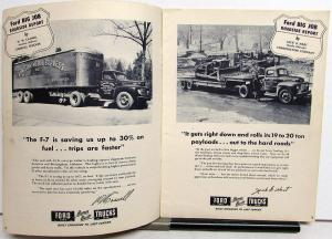 1948 Ford Truck Dealer Brochure 145 HP Big Job Roadside Report F7 F8 Testimonial