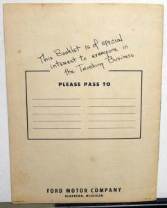 1948 Ford Truck Dealer Brochure 145 HP Big Job Roadside Report F7 F8 Testimonial