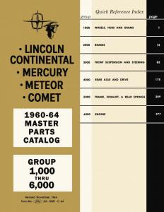 1960-1964 Lincoln Mercury Master Parts Book Catalog - 3 Volume Set