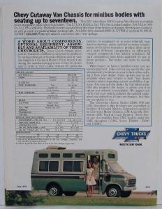 1979 Chevrolet Truck School Bus Chassis Sales Brochure