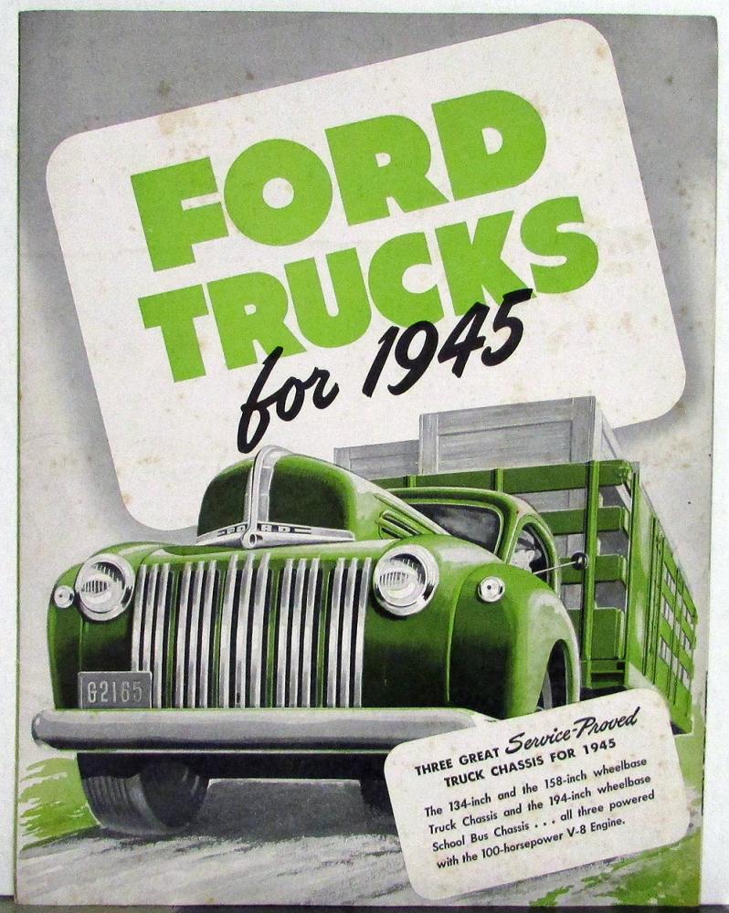 1945 Ford Truck V8 Chassis School Bus Chassis Sales Brochure Folder Original