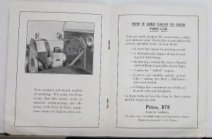 Vintage Ford Model T Gray & Davis Starting Lighting System Cars Sales Brochure