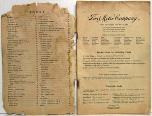 1909 Thru 1926 Ford Model T Price List of Parts Effective Date Oct 1 1926 Orig
