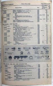 1928 Thru 1932 Ford V-8 and 4-Cylinder Price List of Parts Effective July 5 1932