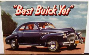 1941 Buick Dealer Original Post Cards Models Special Super Set of 4