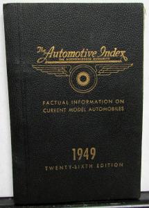 1949 The Automotive Index Car Salesman Pocket Facts Book Chevy Cadillac Ford