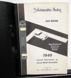 1949 The Automotive Index Car Salesman Pocket Facts Book Chevy Cadillac Ford