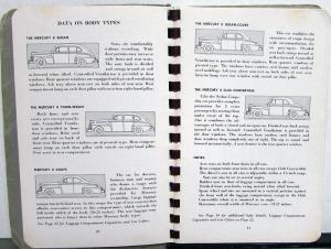 1942 Lincoln Mercury Dealer Salesmans Pocket Reference Manual Data Facts Book